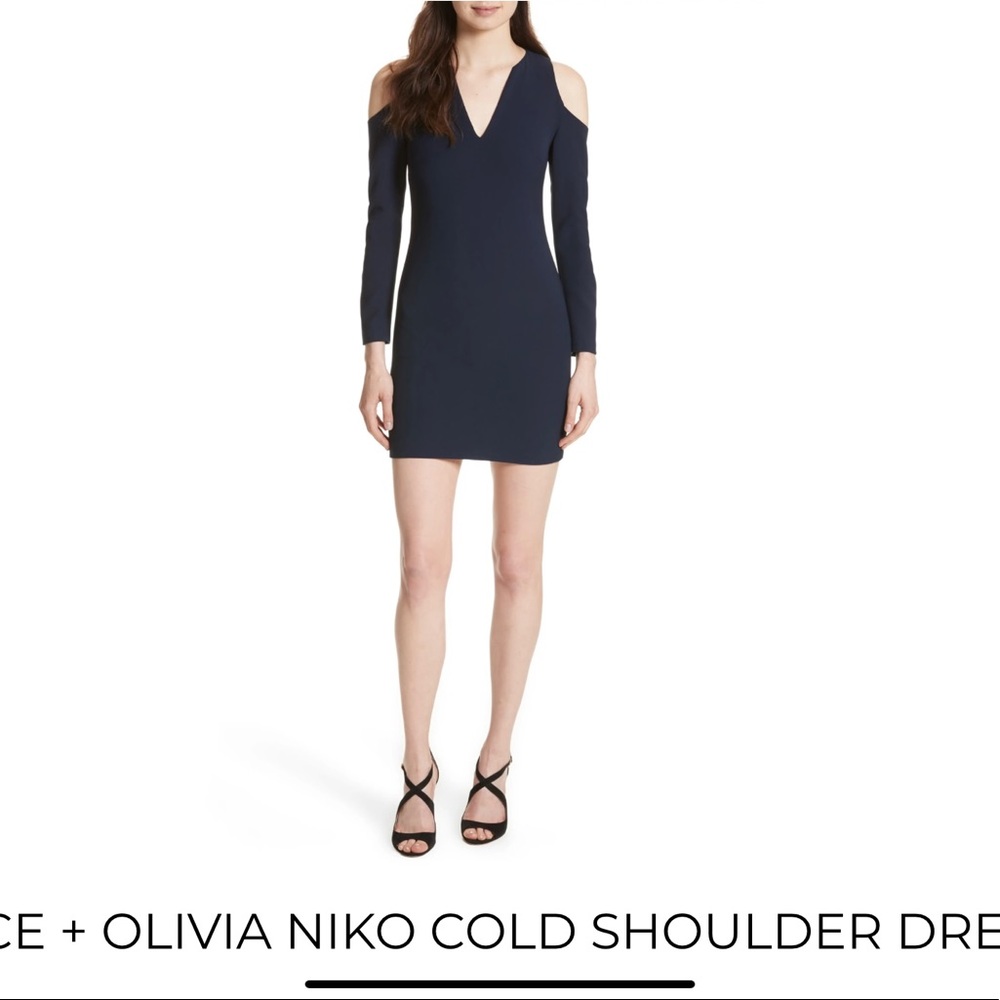 ALICE & OLIVIA COLD SHOULDER CREPE SHORT DRESS SIZE 4 NWT